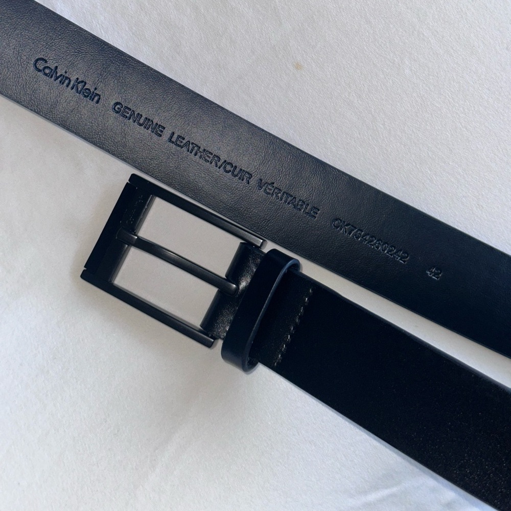 Calvin Klein Black Leather Men's Belt